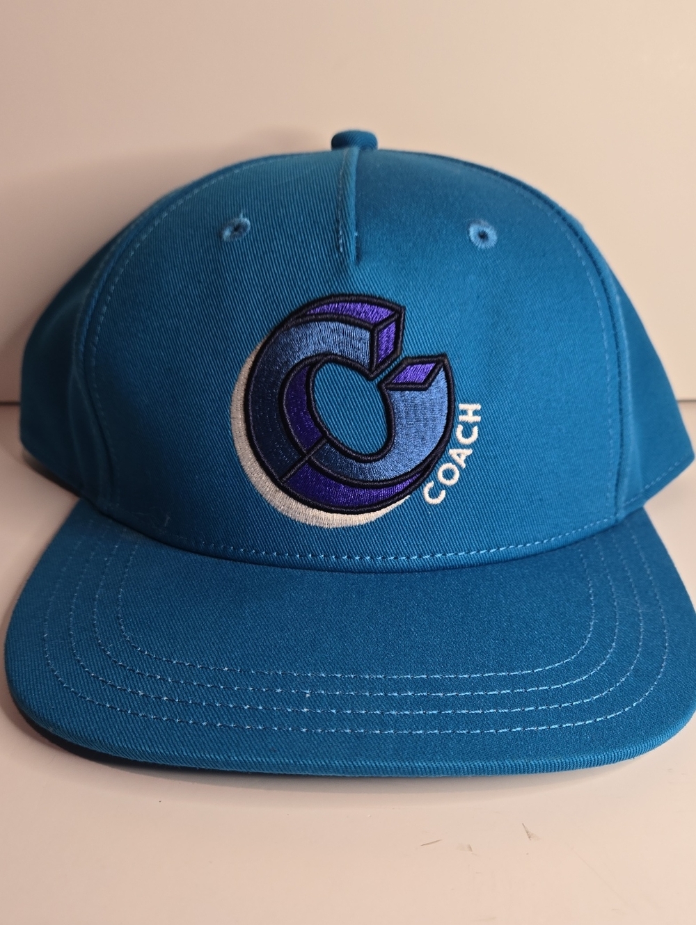 Coach Flat Brim Hat Sugnature Twist C2431 Teal